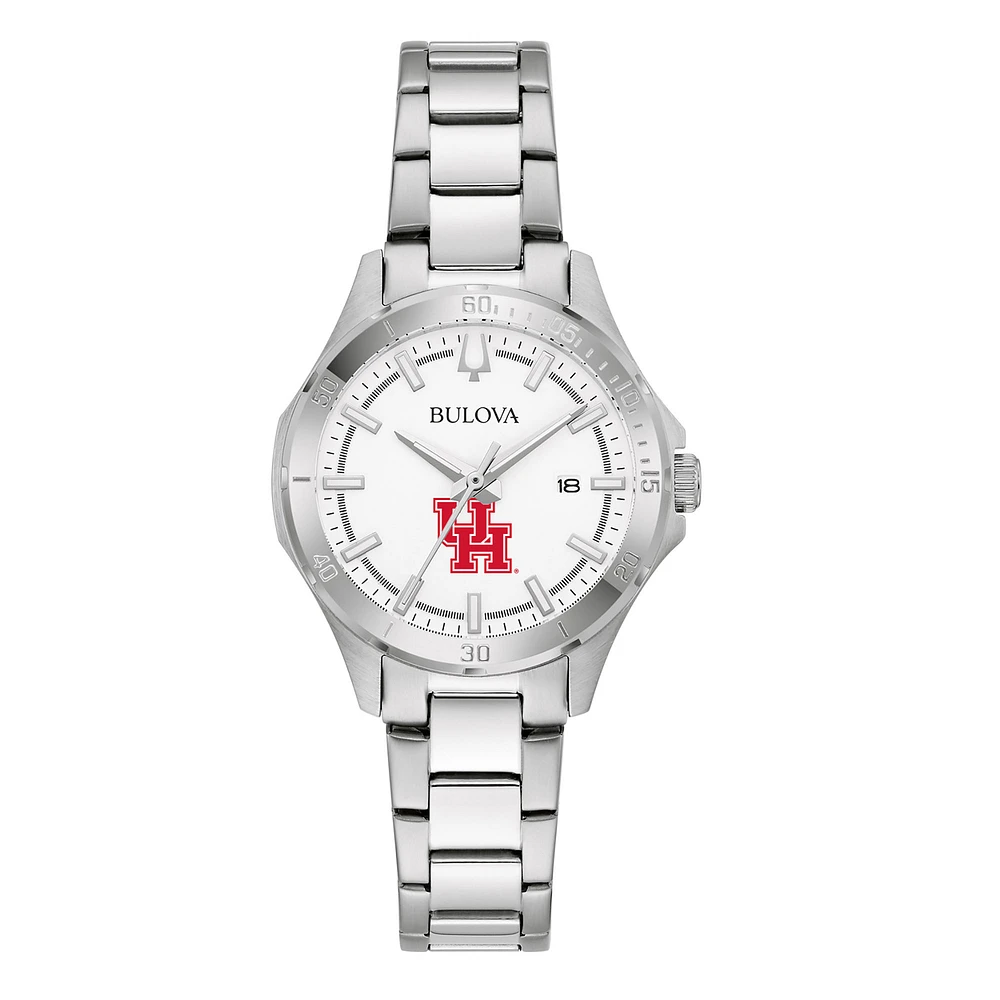 Women's Bulova Silver Houston Cougars Stainless Steel Classic Sport Watch