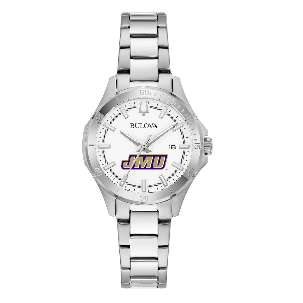 Women's Bulova Silver James Madison Dukes Stainless Steel Classic Sport Watch
