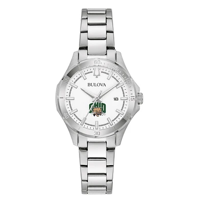 Women's Bulova Silver Ohio Bobcats Stainless Steel Classic Sport Watch