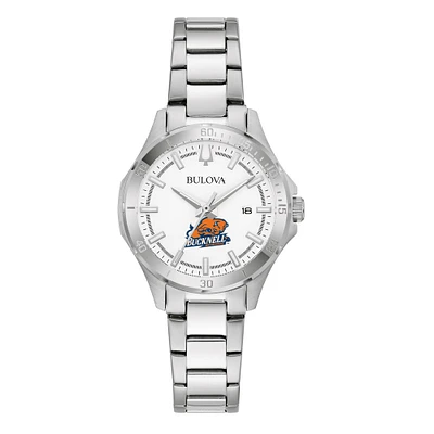 Women's Bulova Silver Bucknell Bison Stainless Steel Classic Sport Watch