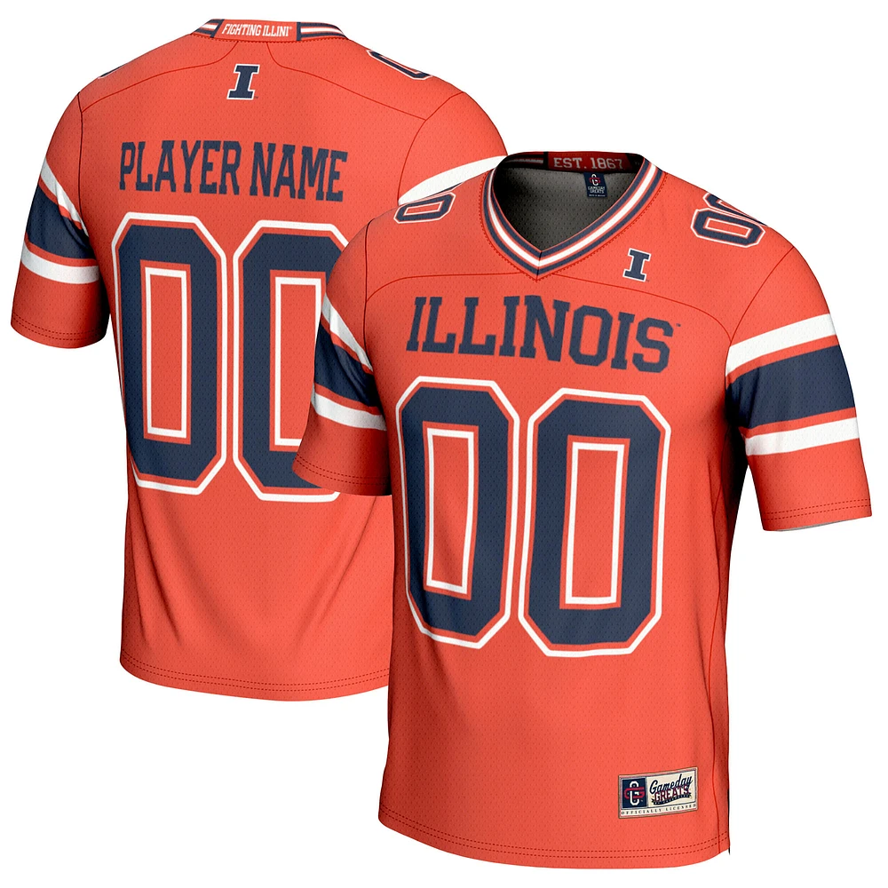 Men's GameDay Greats Orange Illinois Fighting Illini NIL Pick-A-Player Football Jersey