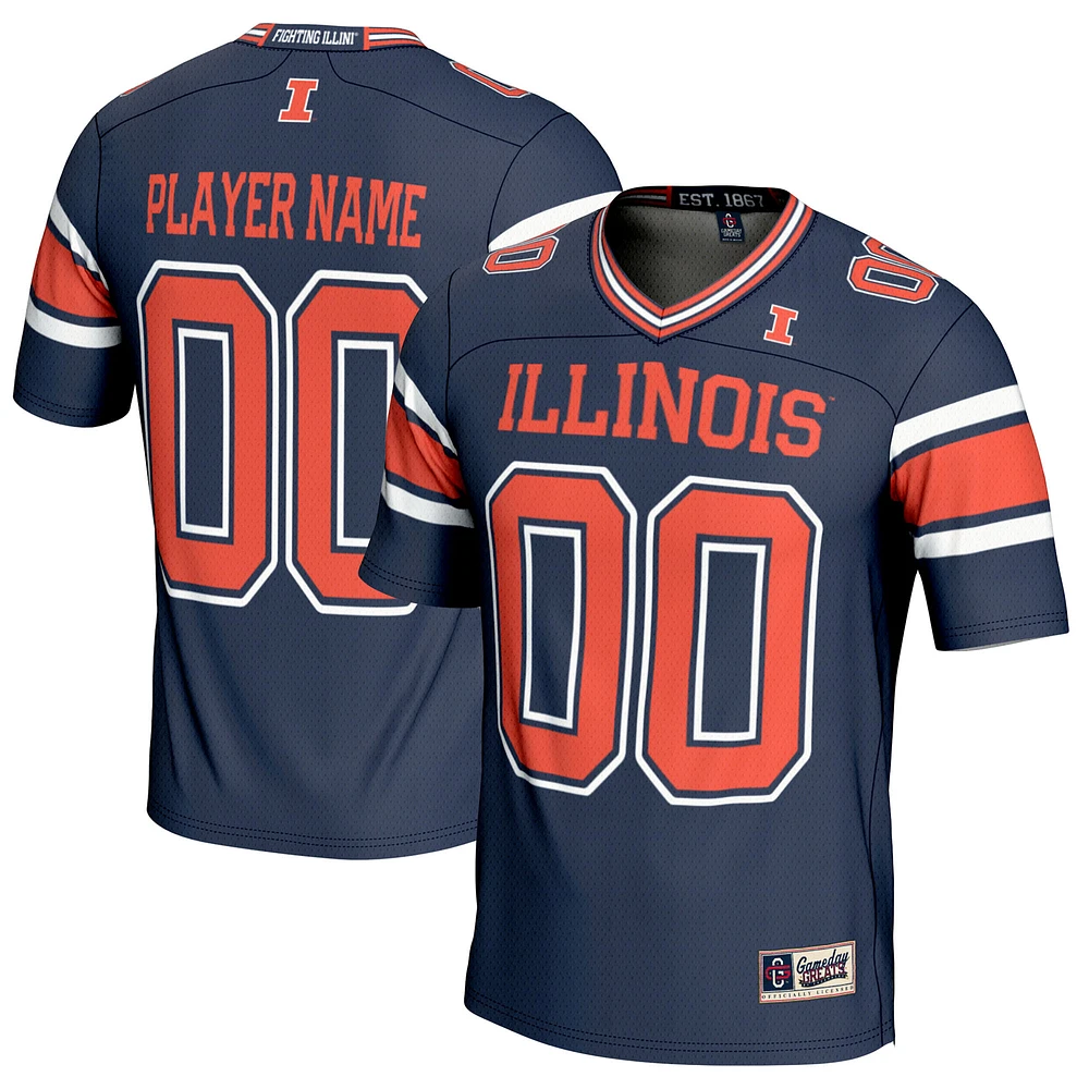 Youth GameDay Greats Navy Illinois Fighting Illini NIL Pick-A-Player Football Jersey