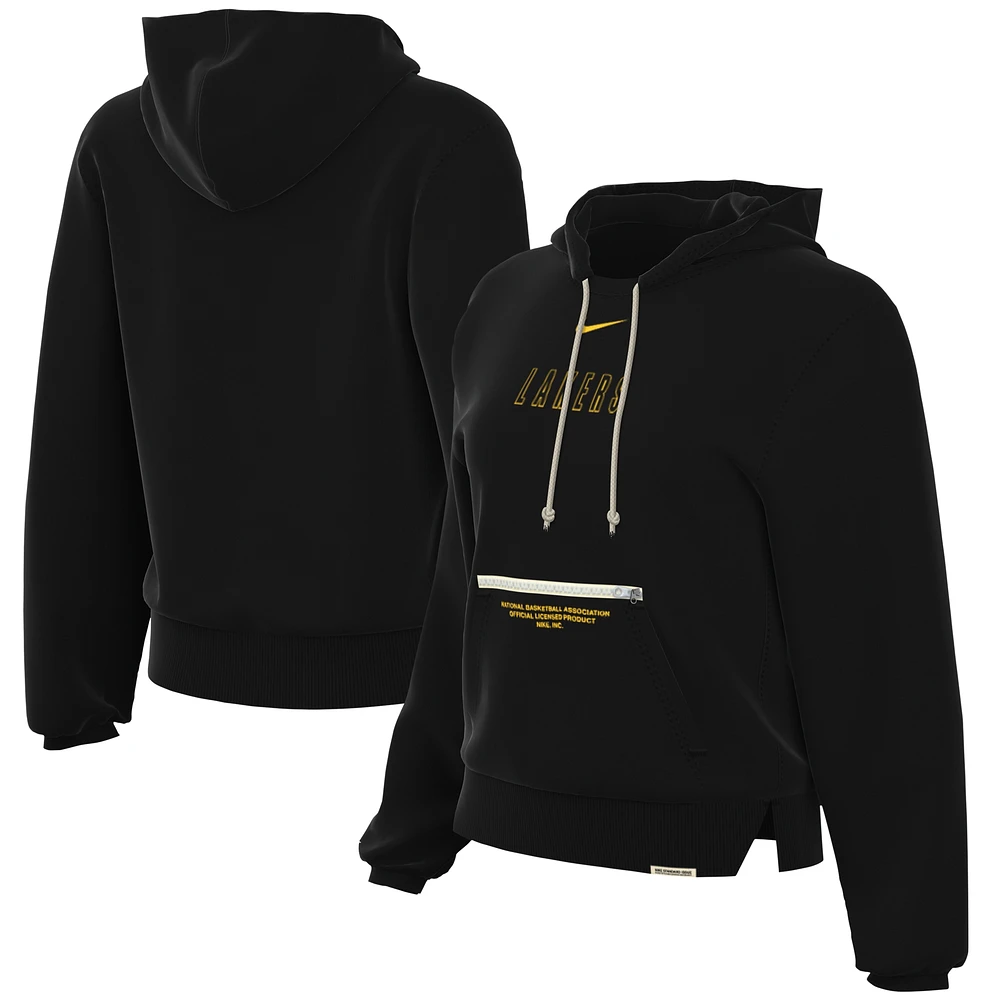 Women's Nike Black Los Angeles Lakers Courtside Standard Issue Performance Pullover Hoodie
