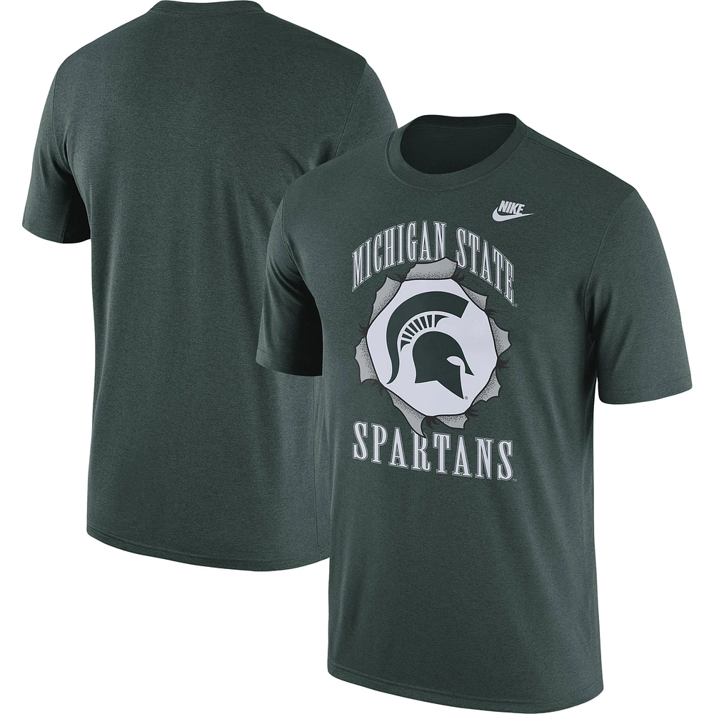 Men's Nike Green Michigan State Spartans Campus Back to School T-Shirt