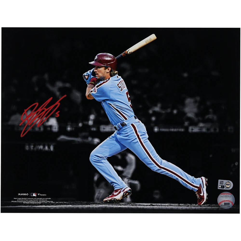 Bryson Stott Philadelphia Phillies Autographed 11" x 14" Hitting Spotlight Photograph