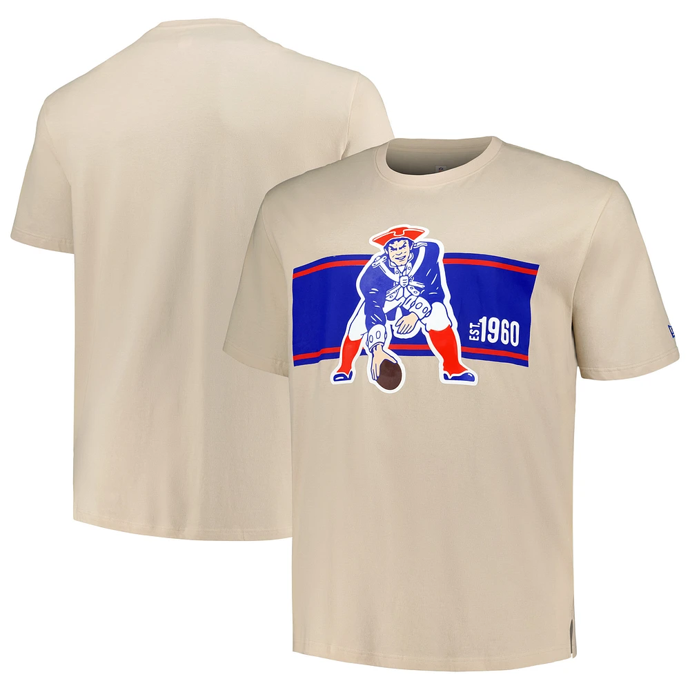 Men's New Era Cream England Patriots Third Down Big & Tall Historic T-Shirt