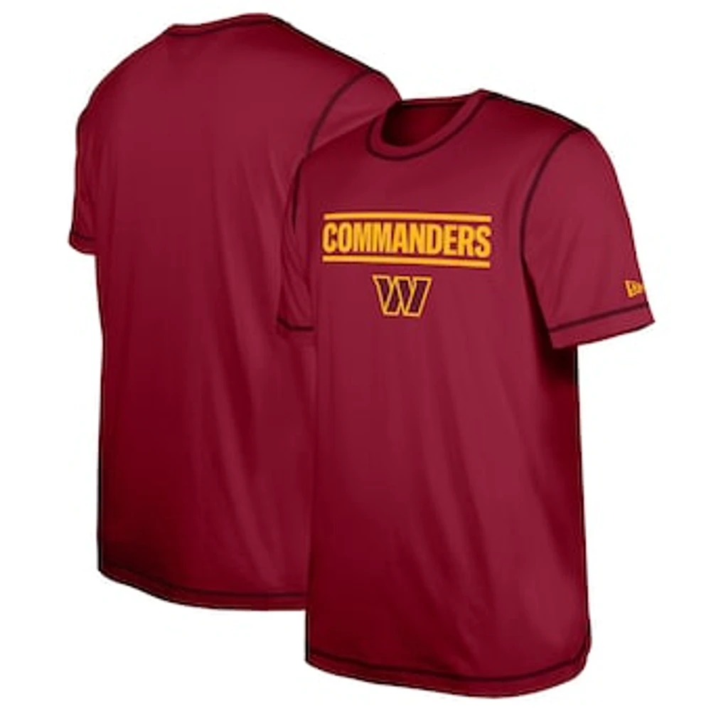 Men's New Era Burgundy Washington Commanders Third Down Puff Print T-Shirt