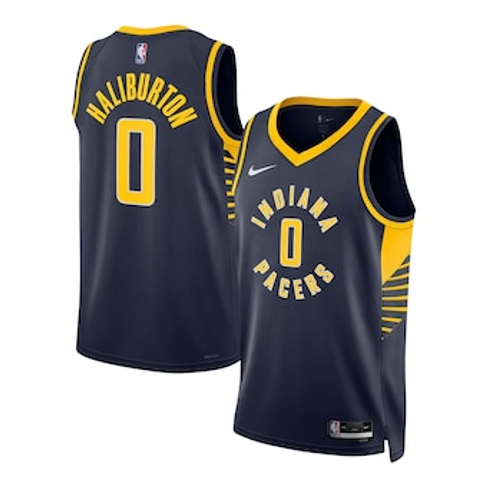 Unisex Nike Tyrese Haliburton Navy Indiana Pacers Swingman Jersey - Icon Edition
