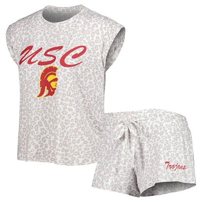 Women's Concepts Sport  Cream USC Trojans Montana Top & Shorts Sleep Set