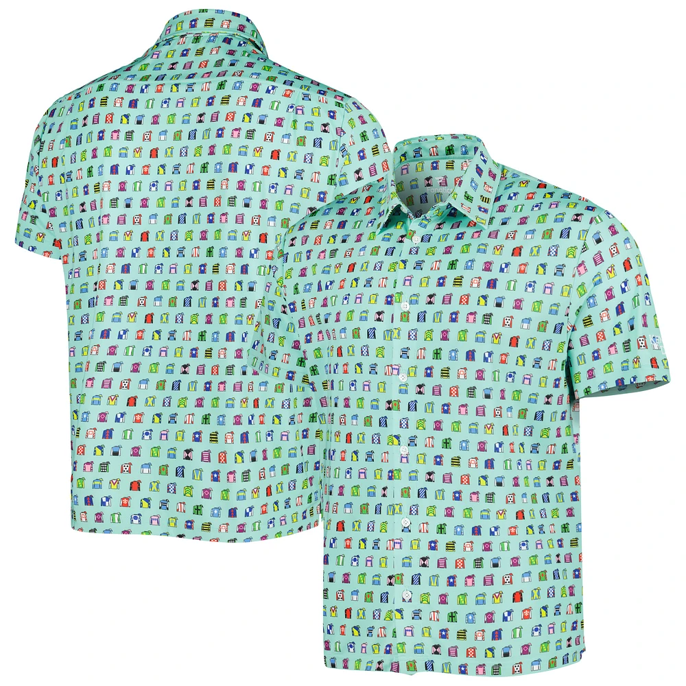 Men's Green Kentucky Derby Jockey EcoTec Button-Up Shirt