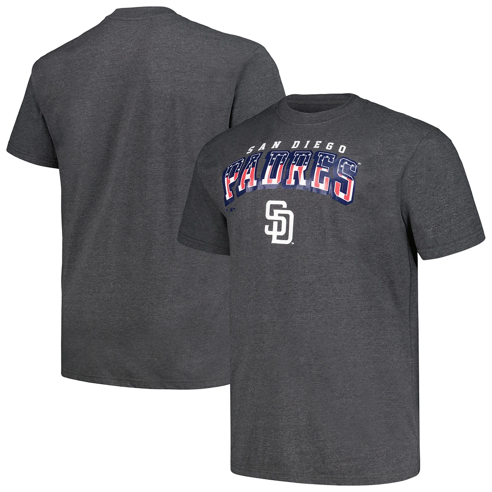 Men's Profile Heather Charcoal San Diego Padres Big & Tall American T-Shirt