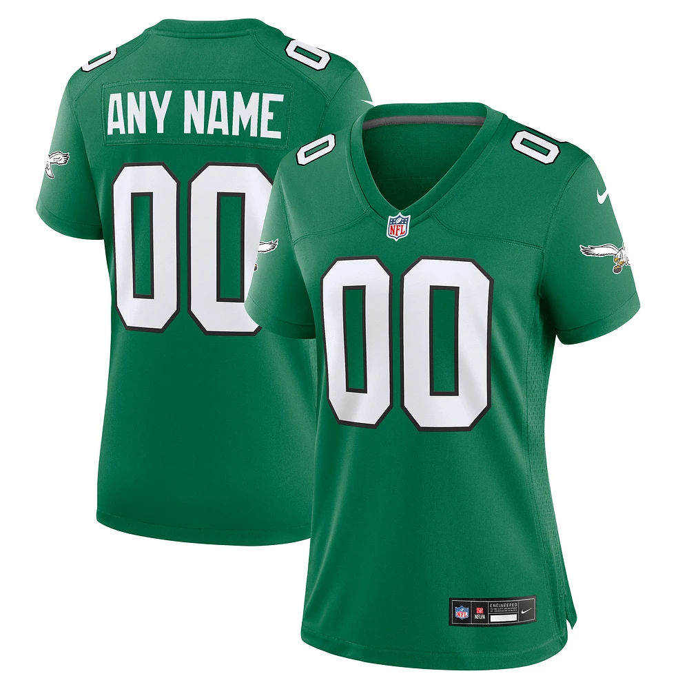 Women's Nike Kelly Green Philadelphia Eagles Alternate Custom Game Jersey