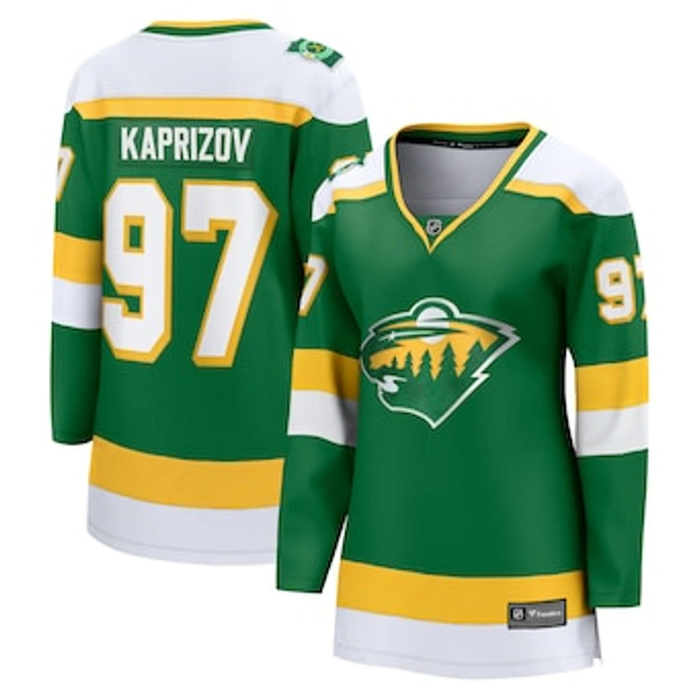 Women's Fanatics Kirill Kaprizov Green Minnesota Wild Alternate Premier Breakaway Player Jersey