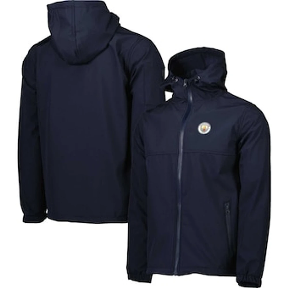Men's Navy Manchester City Three-Layer Full-Zip Hooded Jacket