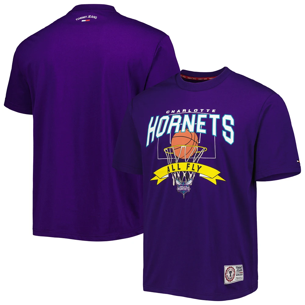 Men's Tommy Jeans Purple Charlotte Hornets Tim Backboard T-Shirt