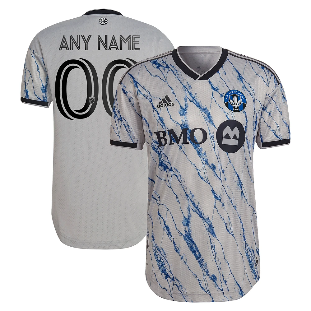 Men's adidas Gray CF Montreal 2023 Secondary Authentic Custom Jersey