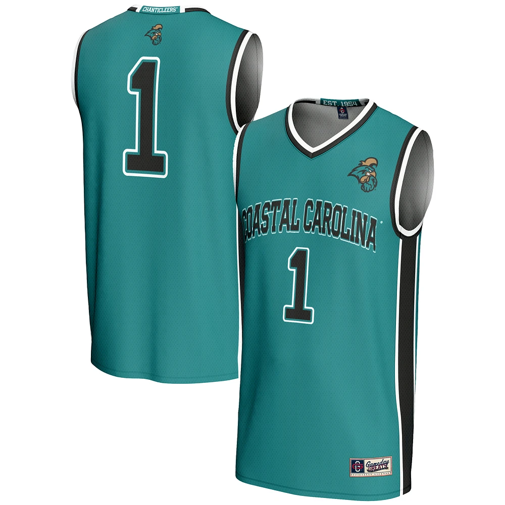 Male GameDay Greats #1 Light Blue Coastal Carolina Chanticleers Lightweight Basketball Jersey