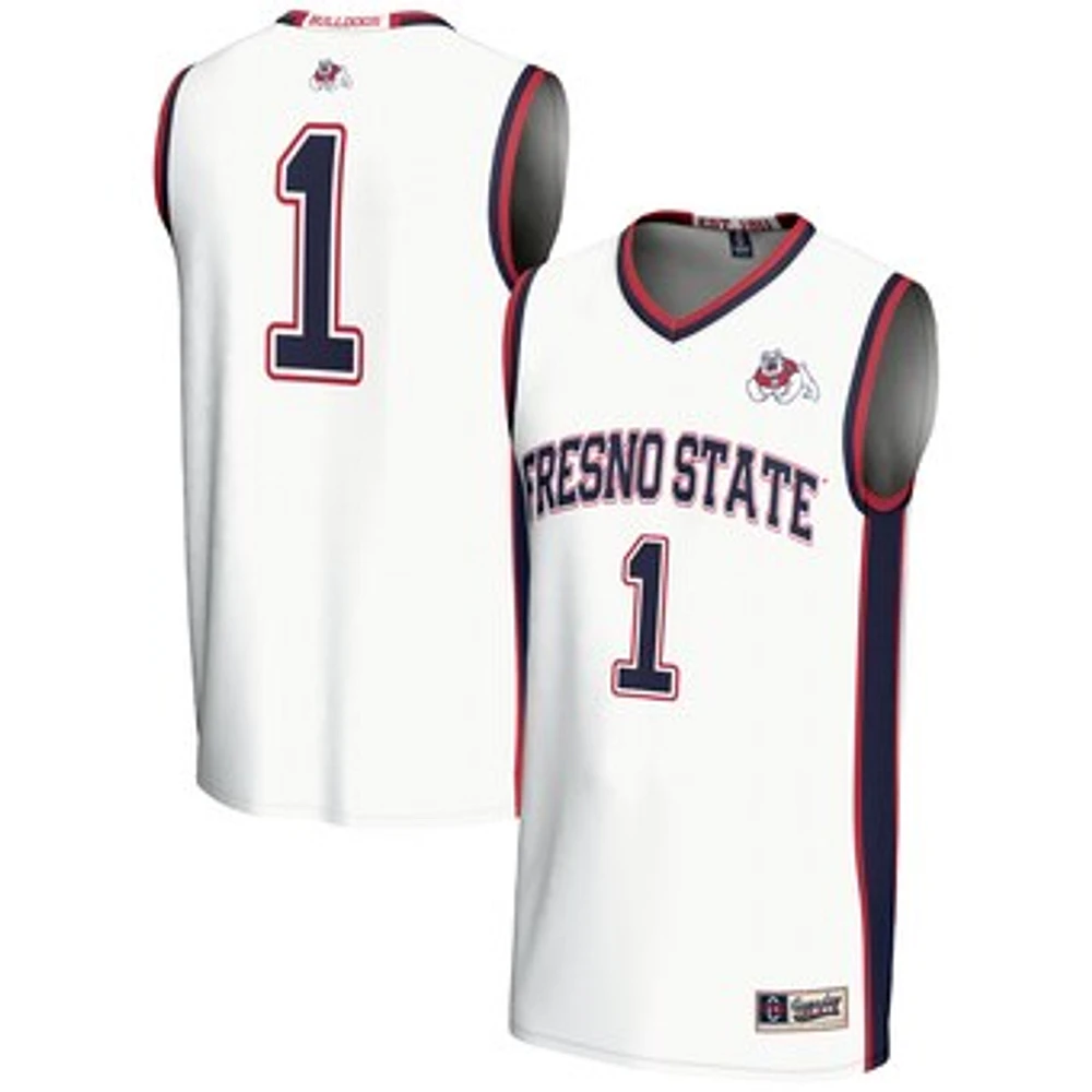 Male GameDay Greats #1 White Fresno State Bulldogs Lightweight Basketball Jersey