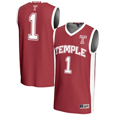 Male GameDay Greats #1 Red Temple Owls Lightweight Basketball Jersey