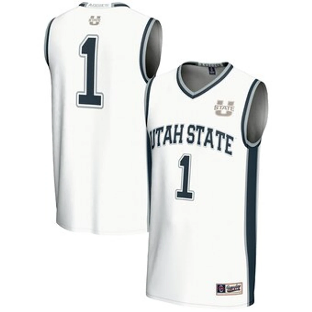 Male GameDay Greats #1 White Utah State Aggies Lightweight Basketball Jersey
