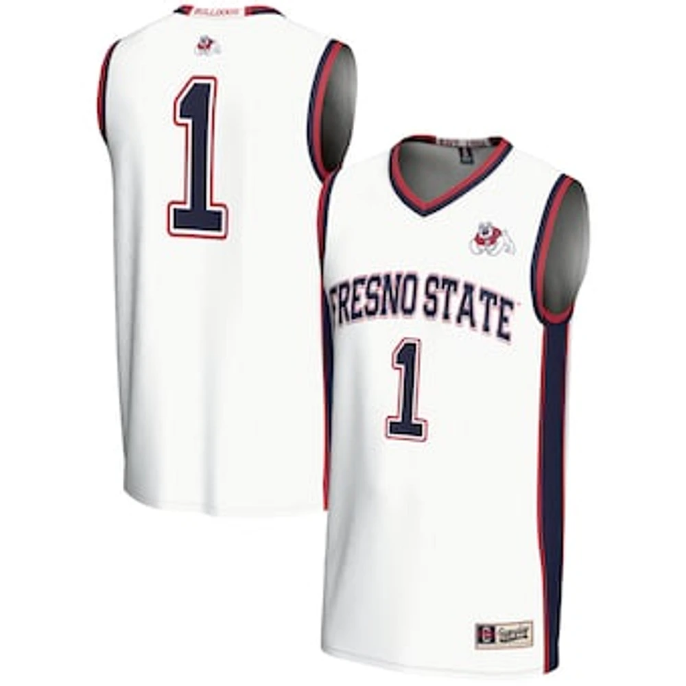 Youth GameDay Greats White #1 Fresno State Bulldogs Lightweight Basketball Jersey