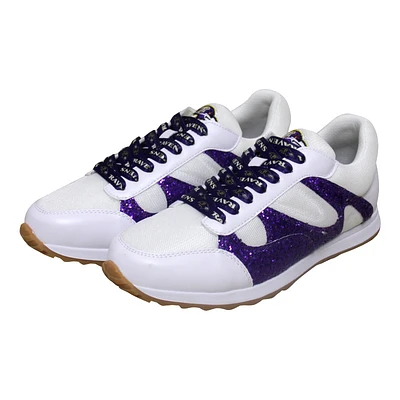 Women's Cuce White Baltimore Ravens Glitter Sneakers