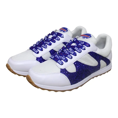 Women's Cuce White Buffalo Bills Glitter Sneakers