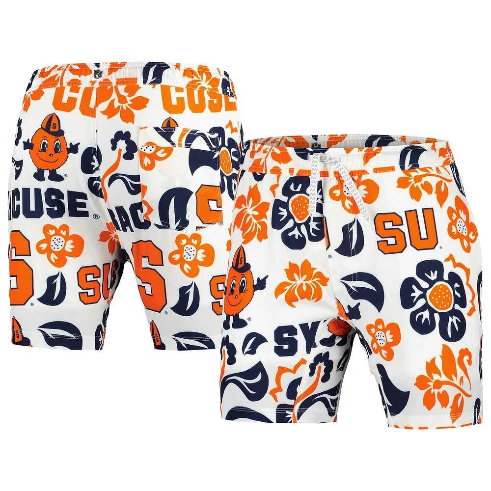 Men's Wes & Willy White Syracuse Orange Vault Tech Swimming Trunks