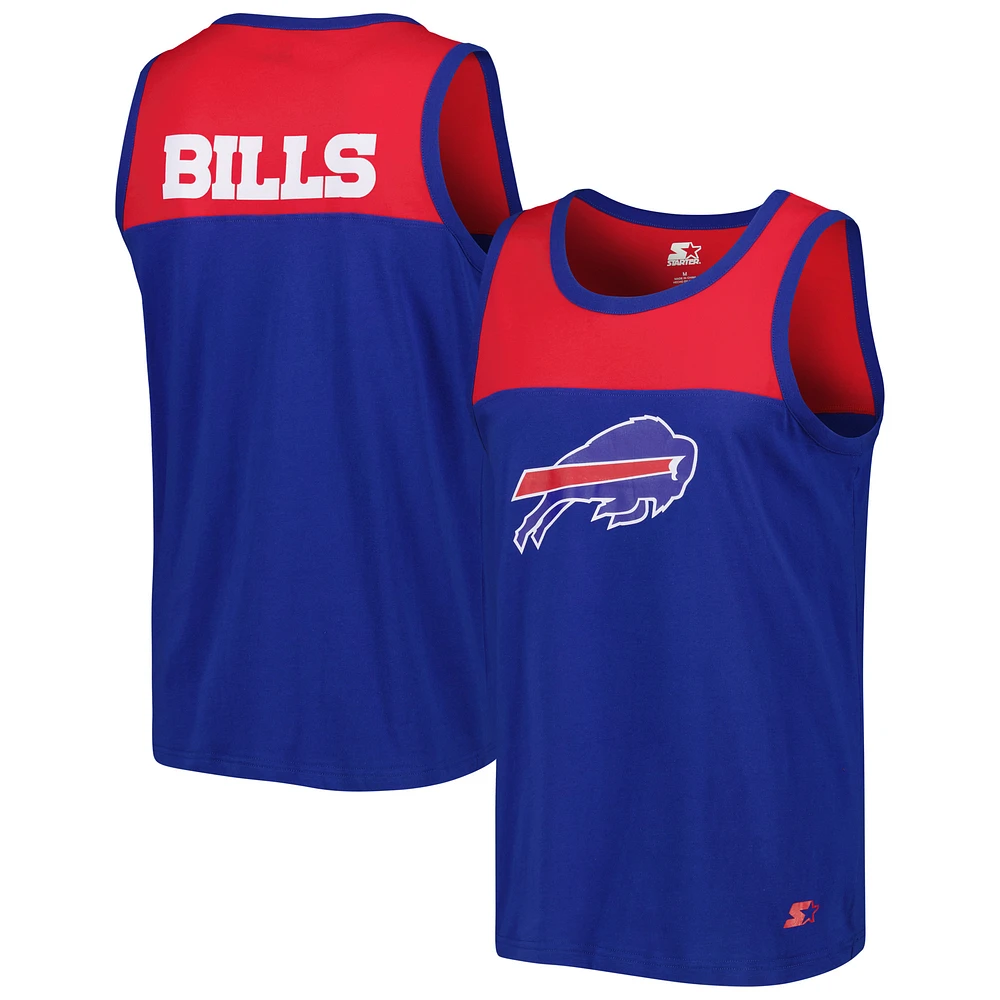 Men's Starter Royal/Red Buffalo Bills Logo Touchdown Fashion Tank Top