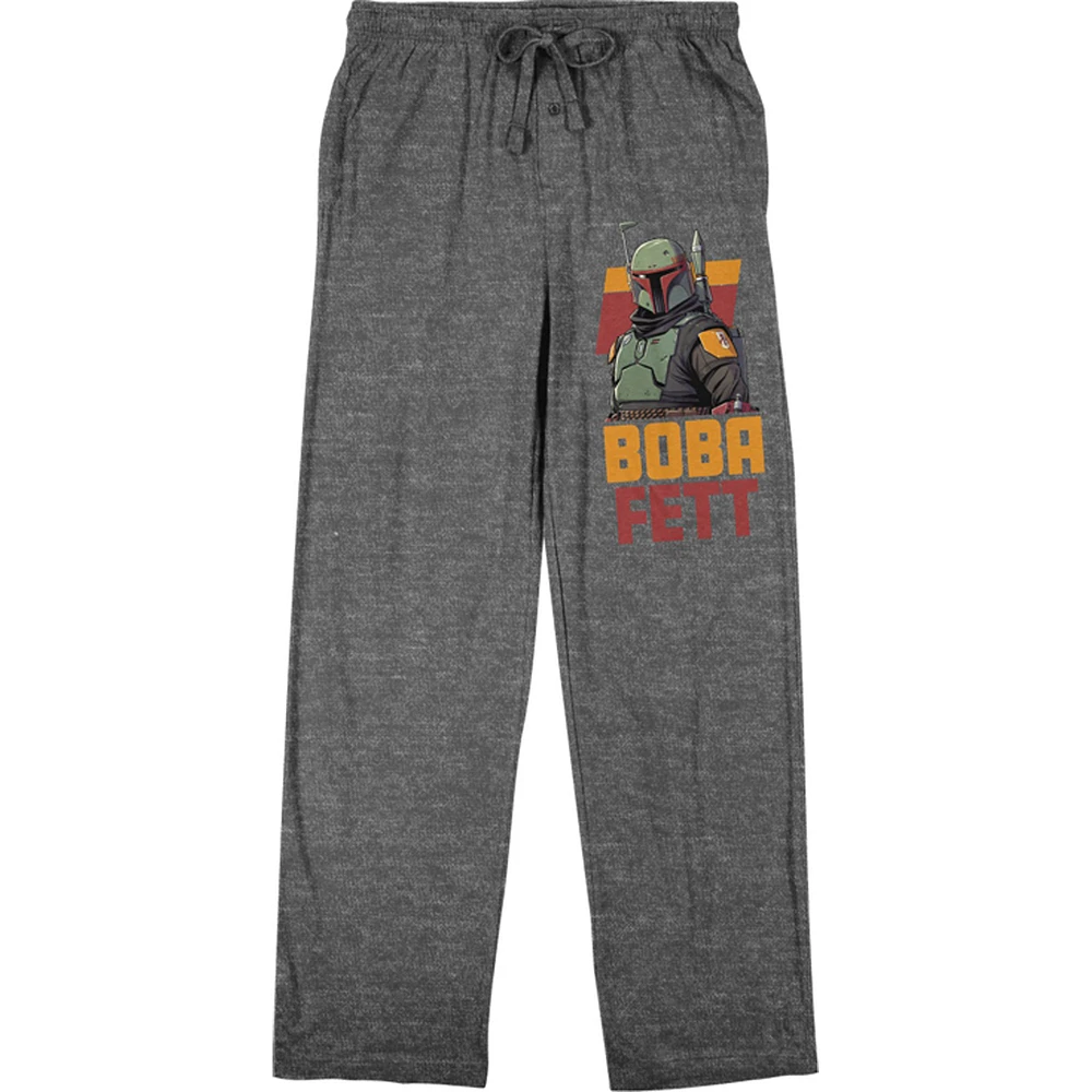 Men's BIOWORLD Heather Charcoal The Mandalorian Boba Fett Pajama Pants