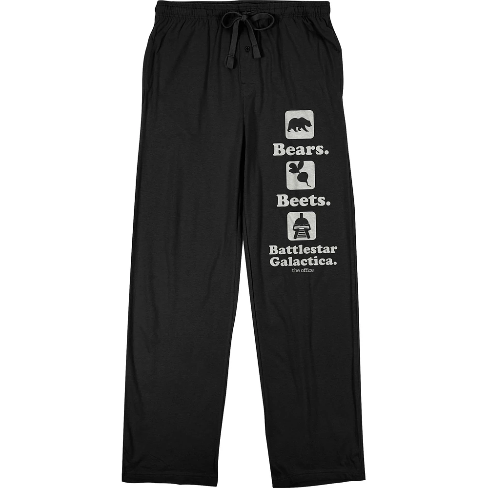 Men's BIOWORLD Black The Office Bears. Beets. Battlestar Galactica. Pajama Pants