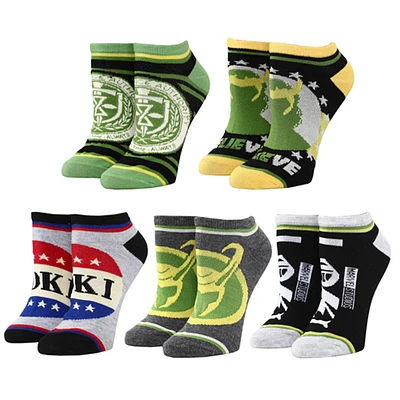 BIOWORLD Loki 5-Pack Ankle Socks Set