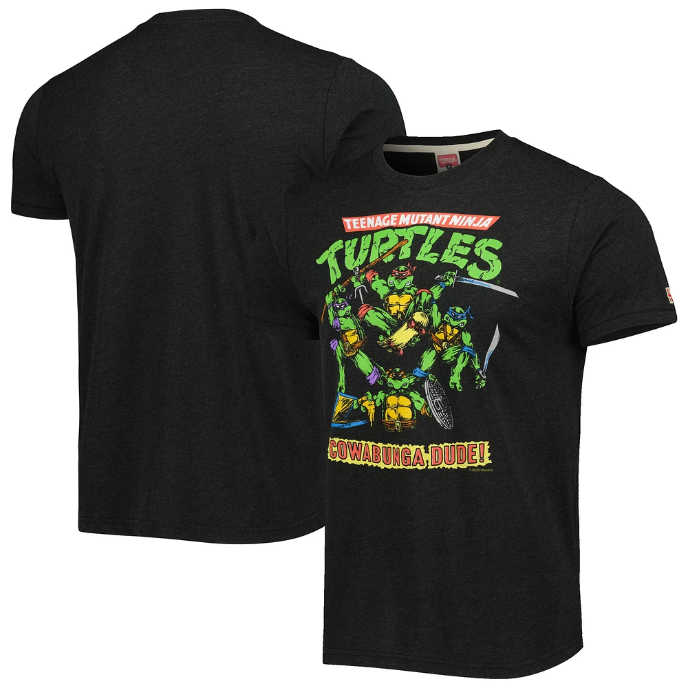 Unisex Homage Black Teenage Mutant Ninja Turtles Cowabunga Tri-Blend T-Shirt