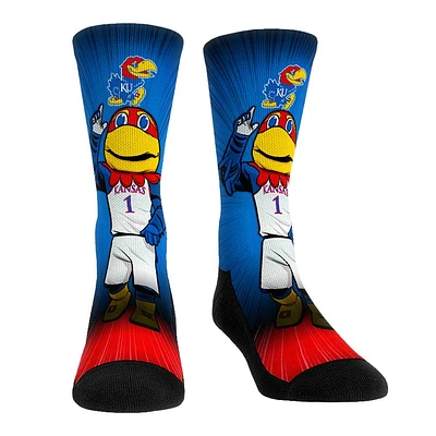 Rock Em Socks Kansas Jayhawks Mascot Pump Up Crew Socks