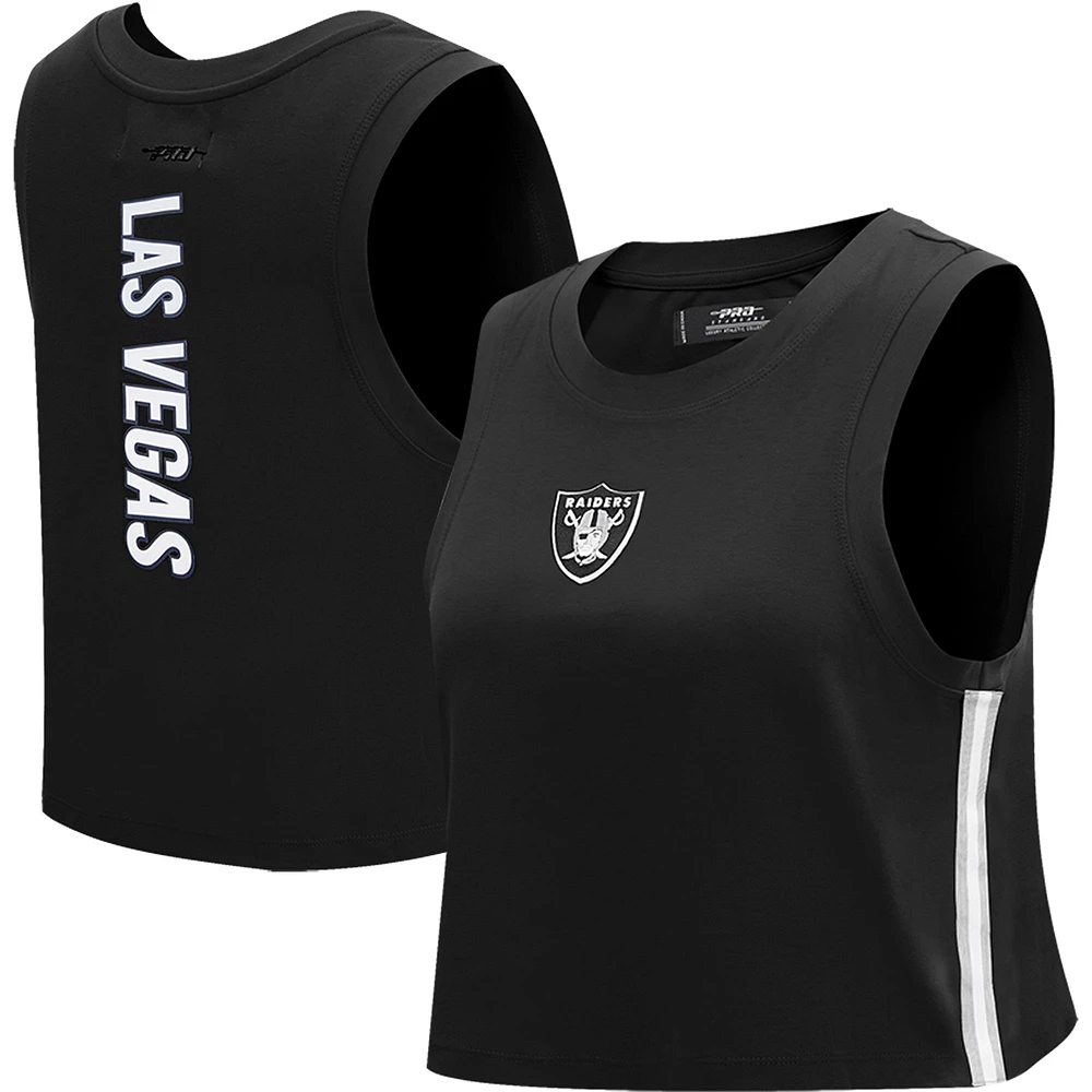 Women's Pro Standard Black Las Vegas Raiders Ombre Wordmark Classic Cropped Tank Top