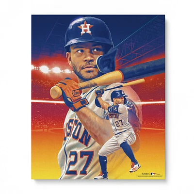 Jose Altuve Houston Astros Unsigned 16" x 20" Photo Print - Designed by Artist Brian Konnick