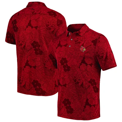 Men's Tommy Bahama Red Louisville Cardinals Miramar Blooms Polo