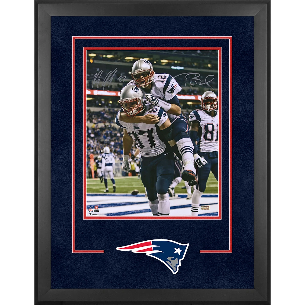Tom Brady & Rob Gronkowski New England Patriots Deluxe Framed 16" x 20" Piggyback Celebration Photograph