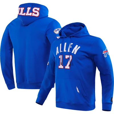 Men's Pro Standard Josh Allen Royal Buffalo Bills Player Name & Number Pullover Hoodie