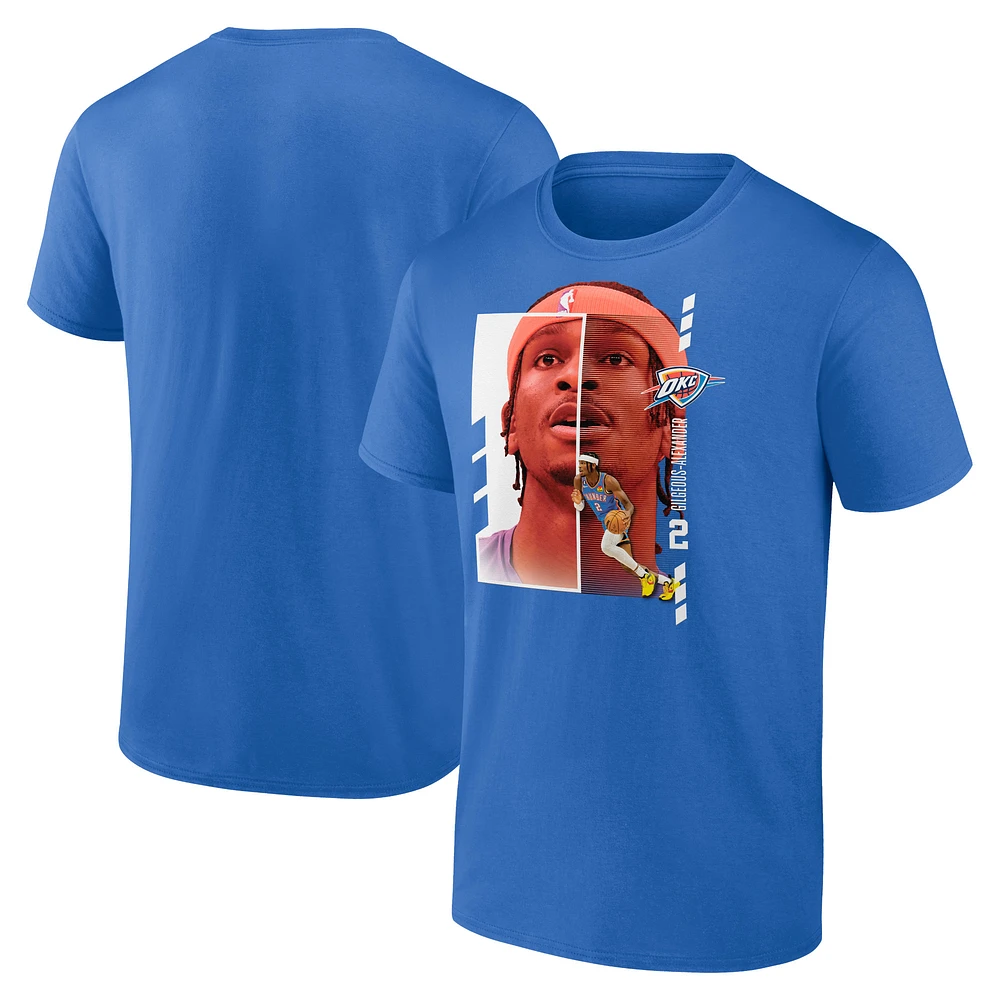 Men's Shai Gilgeous-Alexander Blue Oklahoma City Thunder Player Name & Number Jump Pass T-shirt