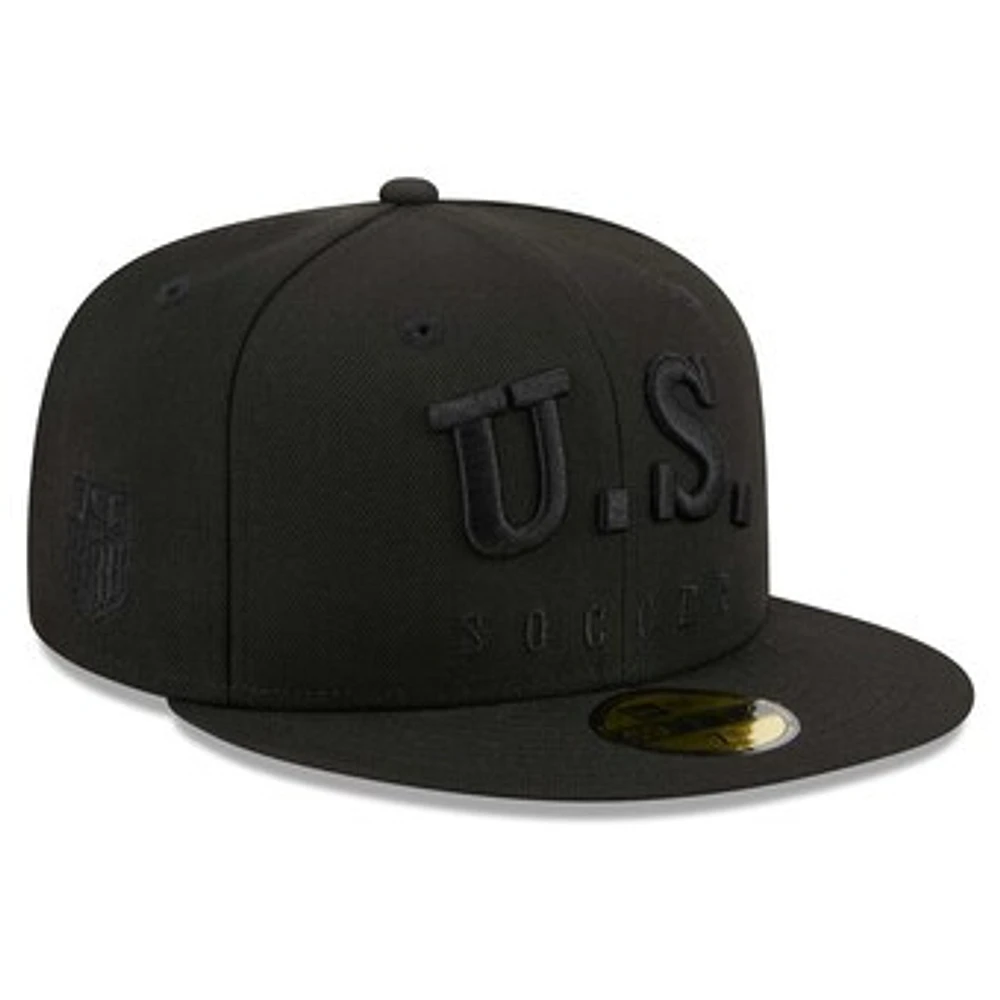 Men's New Era Black USMNT Text 59FIFTY Fitted Hat