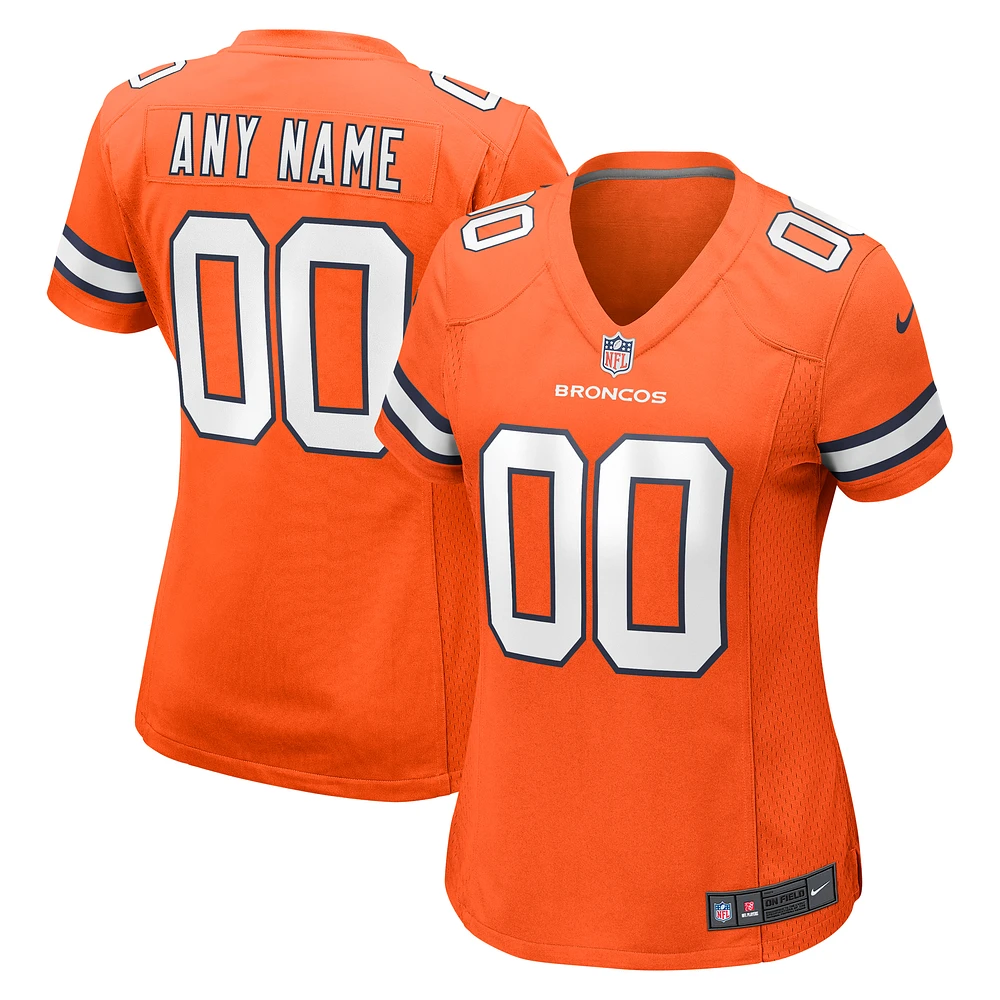 Women's Nike Orange Denver Broncos Alternate Custom Game Jersey