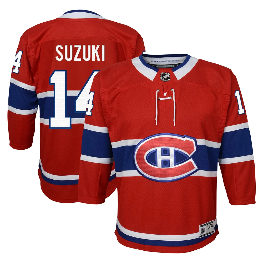 Youth Nick Suzuki Red Montreal Canadiens Home Premier Player Jersey
