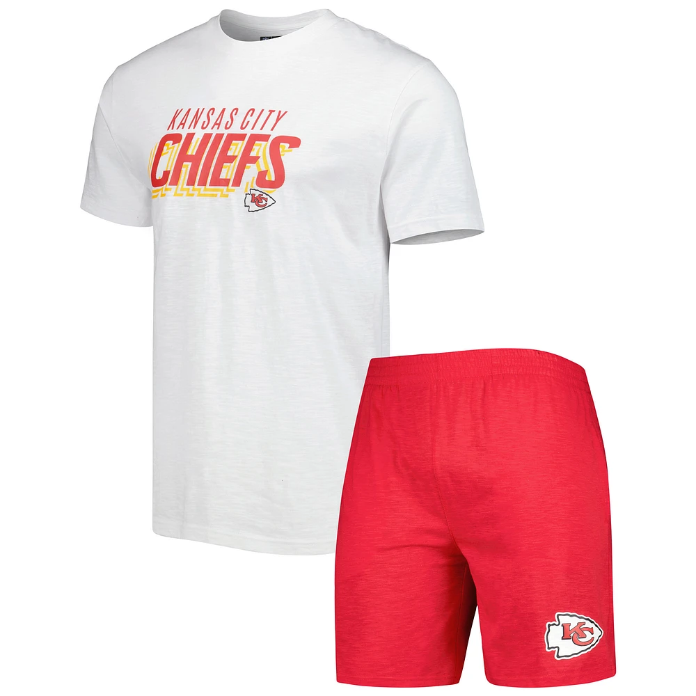 Men's Concepts Sport Red/White Kansas City Chiefs Downfield Top & Shorts Sleep Set