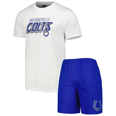 Men's Concepts Sport Royal/White Indianapolis Colts Downfield Top & Shorts Sleep Set