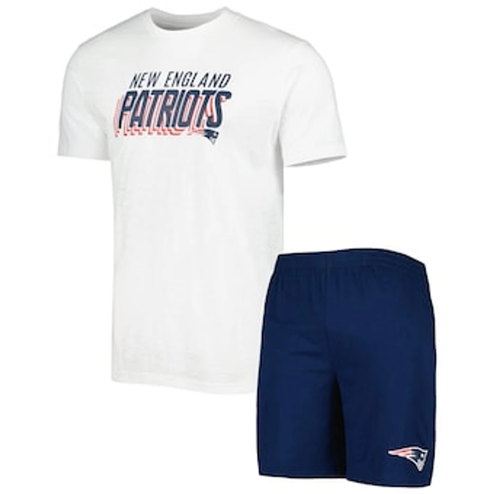 Men's Concepts Sport Navy/White New England Patriots Downfield Top & Shorts Sleep Set