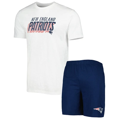 Men's Concepts Sport Navy/White New England Patriots Downfield Top & Shorts Sleep Set