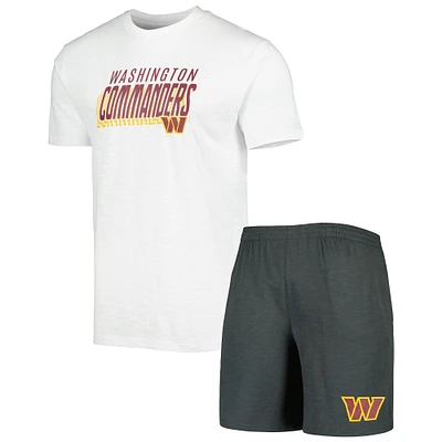 Men's Concepts Sport Charcoal/White Washington Commanders Downfield Top & Shorts Sleep Set
