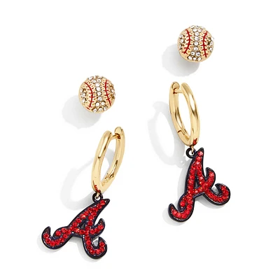 Women's BaubleBar Atlanta Braves Team Earrings Set