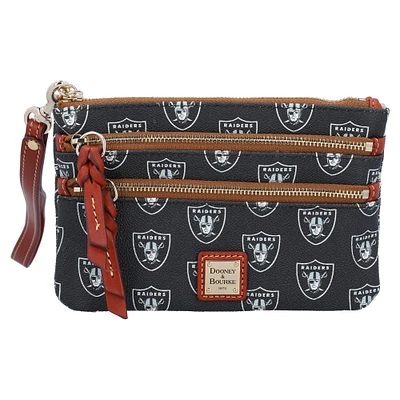 Dooney & Bourke Las Vegas Raiders Signature Triple-Zip Wristlet